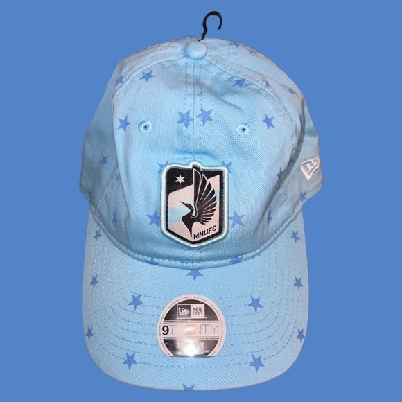 NWT Women's Minnesota United FC New Era Light Blue Star 9TWENTY Adjustable Hat - Picture 1 of 5
